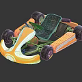 Orange Black And White Go Kart Featuring Black Seat And Four Wheels Design
