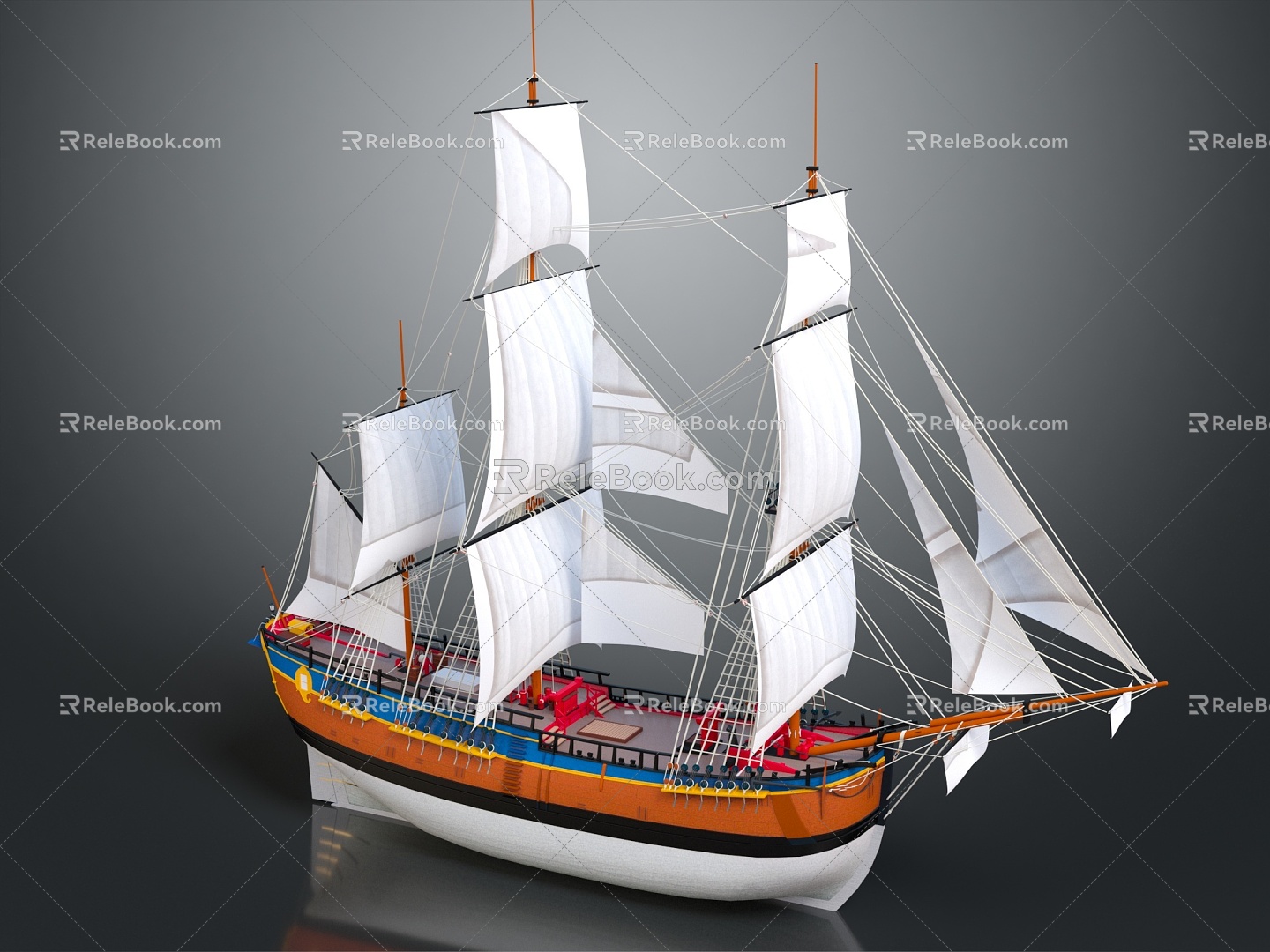 Modern Sailing Cartoon Sailing 3d model