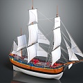 Modern Sailing Cartoon Sailing 3d model