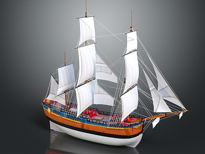 Modern Sailing Cartoon Sailing 3d model