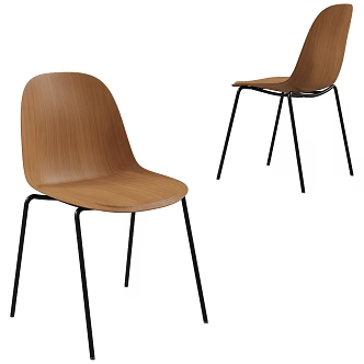 MDF Italia Modern Italian Minimalist Chair Log Single Chair Dining Chair 3d model