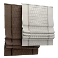 Brown And White Pleated Window Blinds With Woven Fabric Stylish Design For Home Decoration