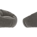 Gray Velvet Round Bean Bag Chairs Plush Design For Living Room Comfort