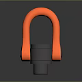 Orange Industrial Lifting Ring Component With Metal Base And Secure Fastening Design 3d model