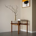Retro side a few corner a few dry branch dried flower art 3d model