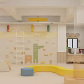 Indoor Kindergarten Play Space Equipped With Slides And Castle Buildings