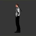 Stylish White Jacket Black Pants With Utility Knife And Bat For Daily Use