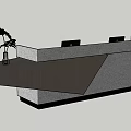 Reception Desk Reception Company Reception Chandelier Reception Desk Cashier Decoration 3d model