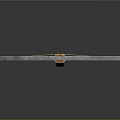 3D Rendered Modern Orange Silver Bow Weapon With Sleek Design And Bowstring