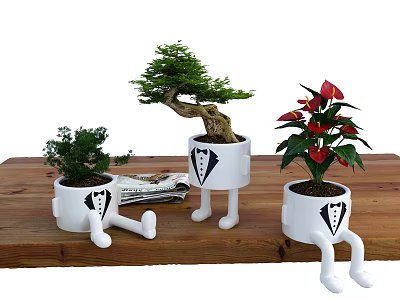 Modern Potted Plant Creative Flower Pot 3d model Modern Potted Plant Creative Flower Pot 3d model