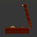 Vintage Cosmic Astronomical Telescope In Open Red Wooden Case With Green Velvet Lining