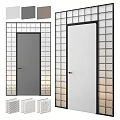 Modern Door Design With Glass Panel Frame And Multiple Color Options 3d model
