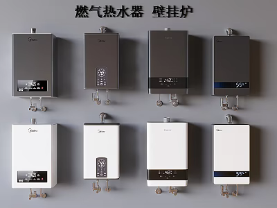 Gas Water Heaters and Wall-Hung Boilers as Essential Modern Kitchen Appliances 3d model