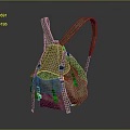 Camouflage Canvas Backpack With Adjustable Straps And Military Style Design 3d model