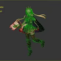 Anime Character With Golden Long Hair Red Outfit Crown Holding Book And Long Boots