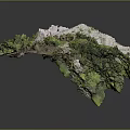 Scenic Natural Landscape With Lush Green Vegetation And Rocky Hills View