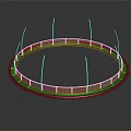 Modern Circular Platform Structure With Metal Railings And Smooth Circular Surface