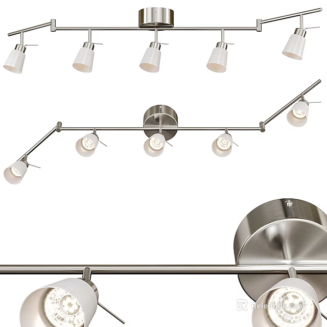 Modern Track Mounted Downlights And Spotlights With Metal Finish Lighting Fixtures 3d model 