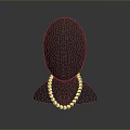 Silver Beaded Necklace Showcased On Black Mannequin Head For Daily Accessory