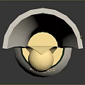 Shiny Silver Trophy Design With Golden Sphere Green Ring And Base