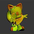 Cartoon Red Fox Character In Detective Role With Magnifying Glass And Scarf
