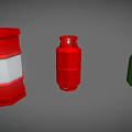 Red Barrel Red Gas Cylinder And Green Jerry Can Storage Containers