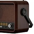 Vintage Wooden Radio With Antenna Knobs And Tuning Dial Design