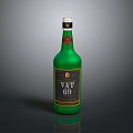 Green VAT 69 Whisky Bottle Featuring Classic Brand Label and Design