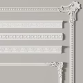 Elegant Interior Gypsum Molding Wall Design With Decorative Frames And Patterns