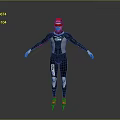 Red And Black Bodysuit With Red Roller Skates Daily Necessities For Practical Wear