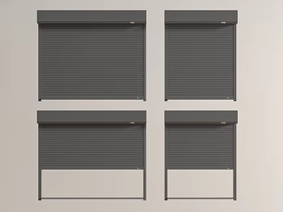 Gray Roller Shutters With Various Design Styles For Home Security And Exterior 3d model