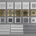 Various Types Of Air Conditioner Vents In White Gold Gray Square And Rectangular Designs