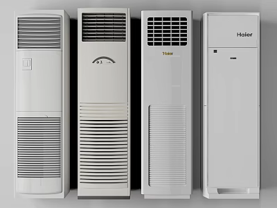 Haier White Floor Standing Air Conditioners With Multiple Designs And Models 3d model