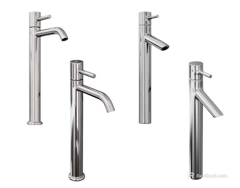 Modern Stainless Steel Water Faucets With Tall Sleek And Contemporary Design 3d model 