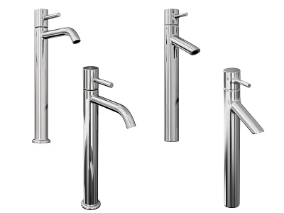 Modern Stainless Steel Water Faucets With Tall Sleek And Contemporary Design 3d model