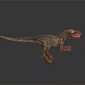 Green Spotted Dinosaur Model In Standing Pose With Gray Gradient Background And Reflection 3d model
