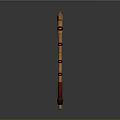 Traditional Handcrafted Axe With Wooden Handle And Red Bindings Orange Head