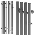 Modern Metal Railings With Vertical Bars Sturdy Connectors And Sleek Design