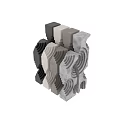 Modern Concrete Decorative Ornament Set With Geometric Hollow Circular Curved Patterns
