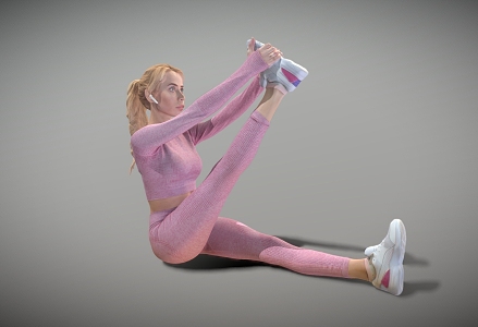 Yoga beauty sports girls foreign girls 3d model