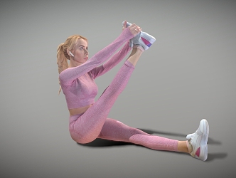 Yoga beauty sports girls foreign girls 3d model