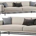 Modern double sofa multiplayer sofa 3d model