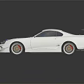 White Modified Sports Car With Open Hood Exposed Engine And Rear Spoiler