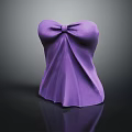 Elegant Purple Strapless Dress Shaped Decorative Ornament Set With Bowknot