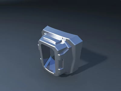Modern Geometric Public Facility With Metal Frame And Transparent Panels 3d model
