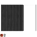 Black Vertical Slat Hinged Door For Modern Home Interior Decor Style