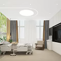 Hospital Outpatient Ward Interior With Bed Medical Equipment And Decor