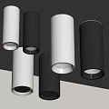 Modern Home Ceiling Lighting With Downlights Spotlights White And Black Cylindrical Fixtures Contemporary Style