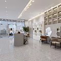 Modern Beauty Hair Salon Interior Design With Reception Desk Stylish Lighting And Plants