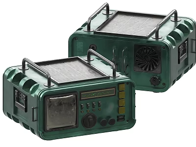 Green Portable Industrial Equipment with Handles Display Screen and Ventilation Fan 3d model